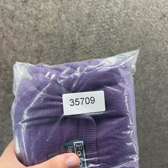 Vintage Ralph Lauren Pullover Mens XL Purple V Neck Sweatshirt Merino Wool 90s - Picture 9 of 10